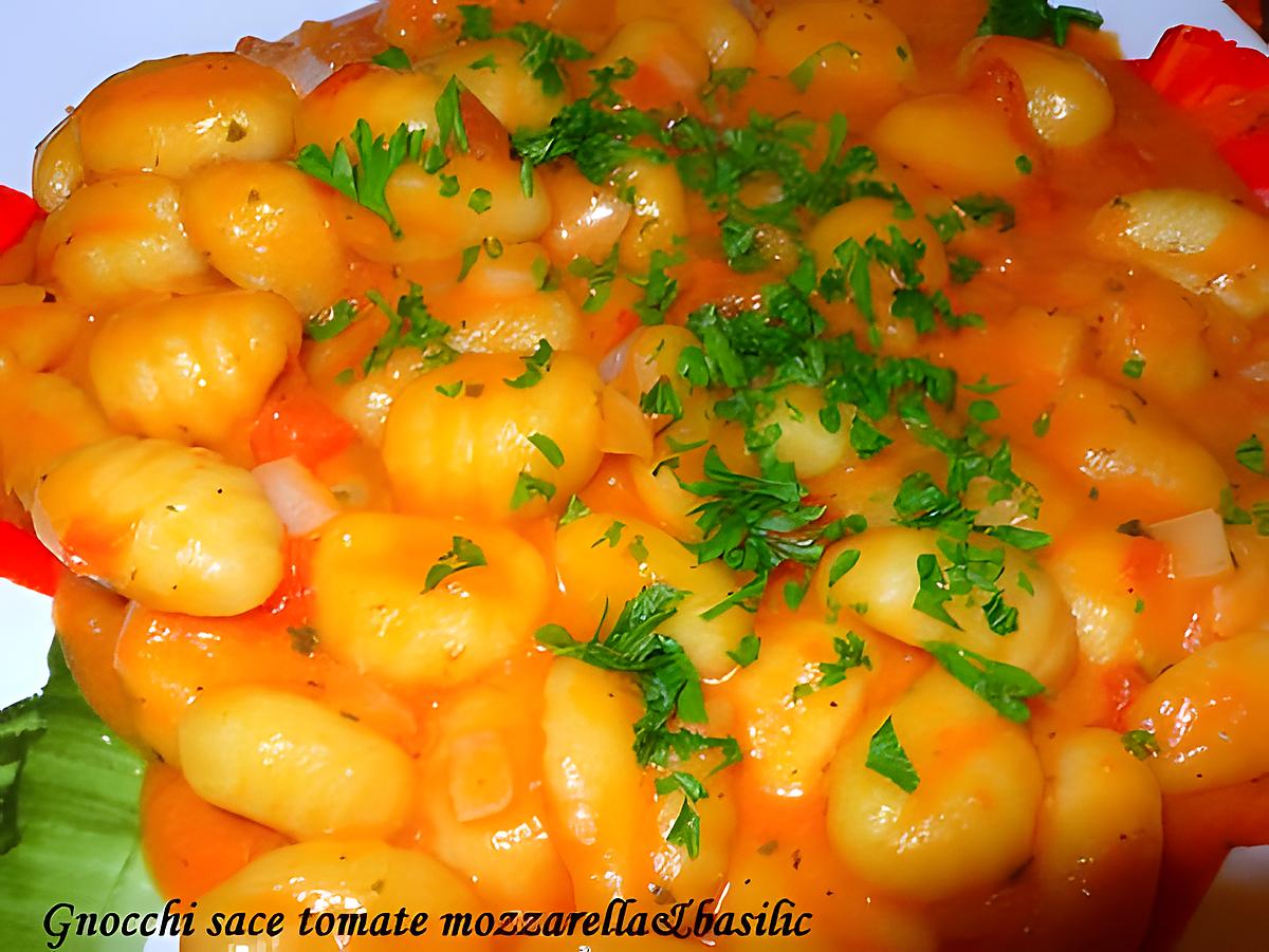 recette Gnocchi à la sauce tomates et mozzarella