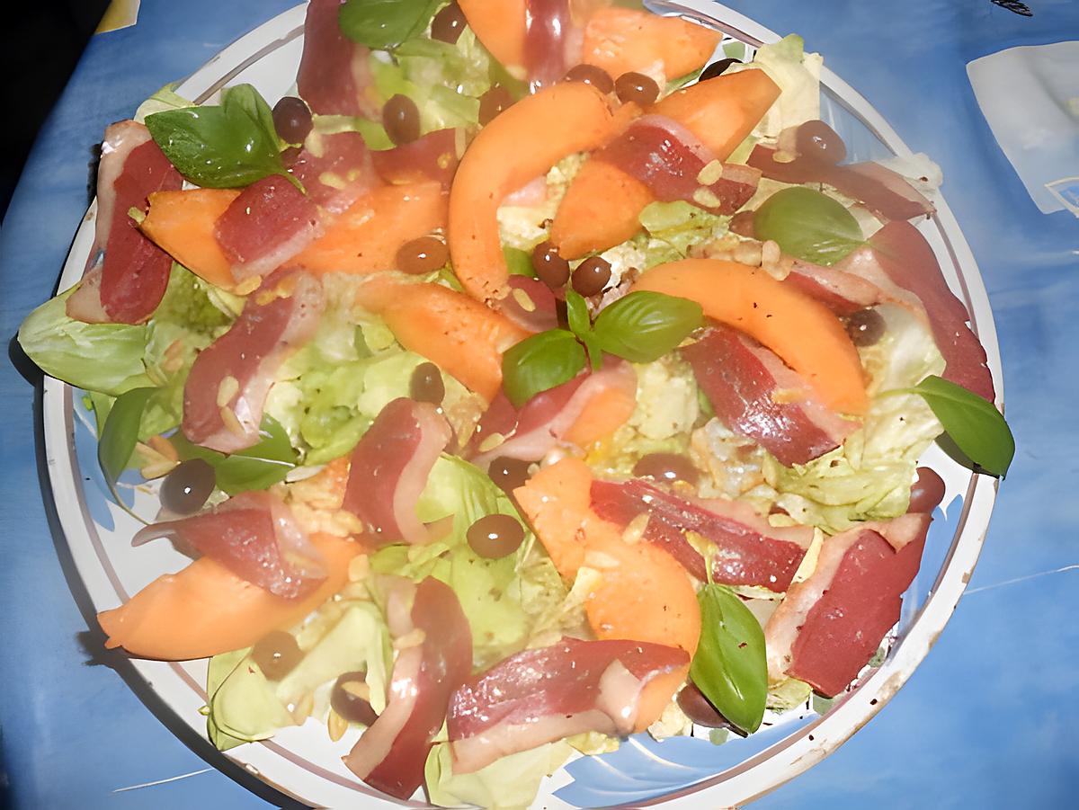 recette Salade de melon au magret de canard fumé