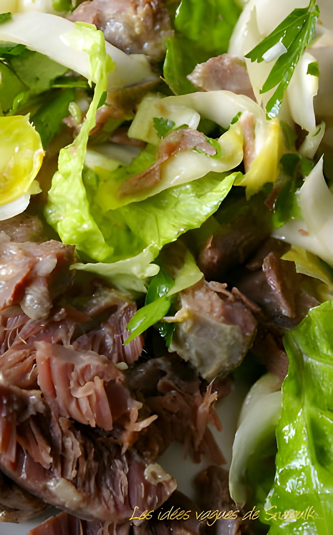 recette Salade de confit de joues de porc