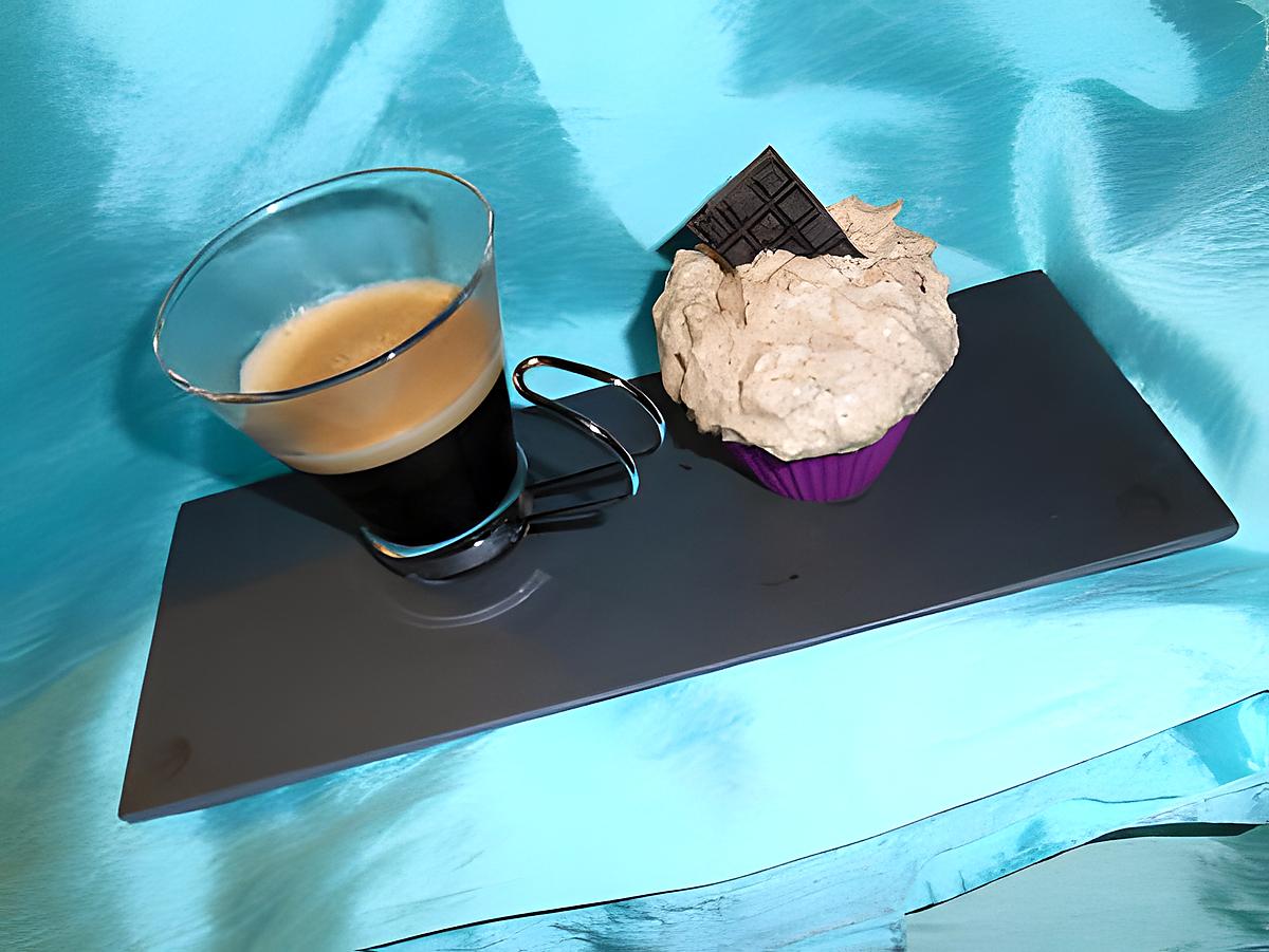 recette café gourmand (café et son cupcake chocolat et espuma de café au siphon)