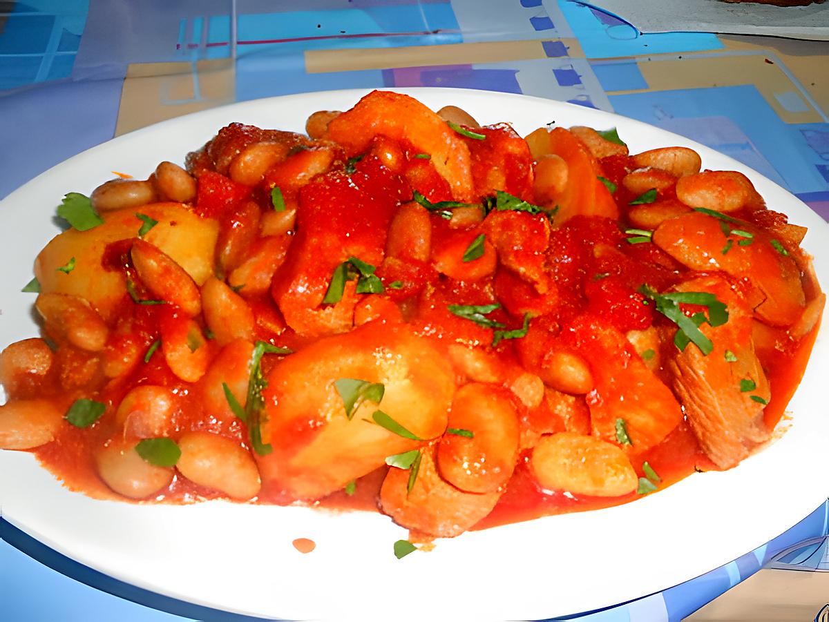 recette SPEZZATINI DI MAIALE CON FAGIOLI E PATATE (SAUTE DE PORC HARICOTS ET POMMES DE TERRE)