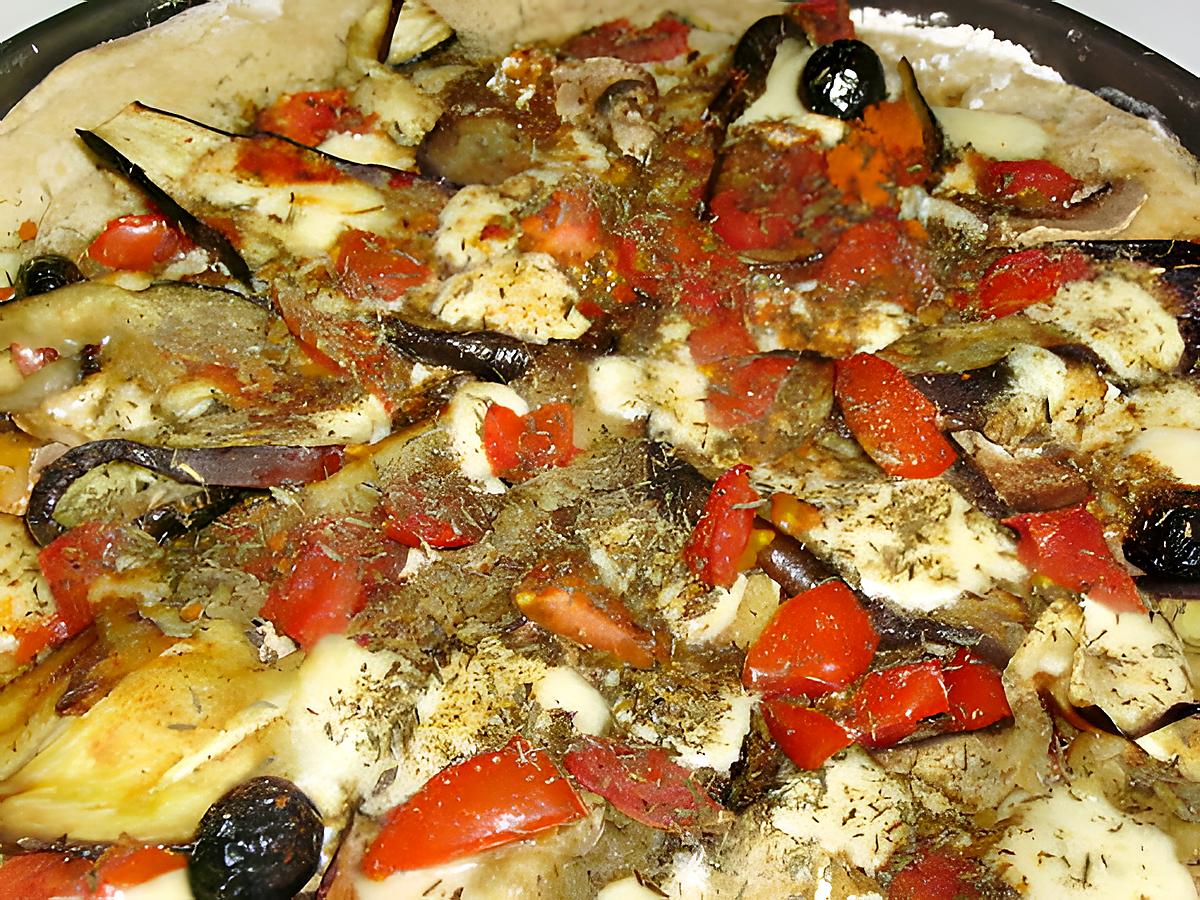 recette Pizza aubergines/ Mozarella