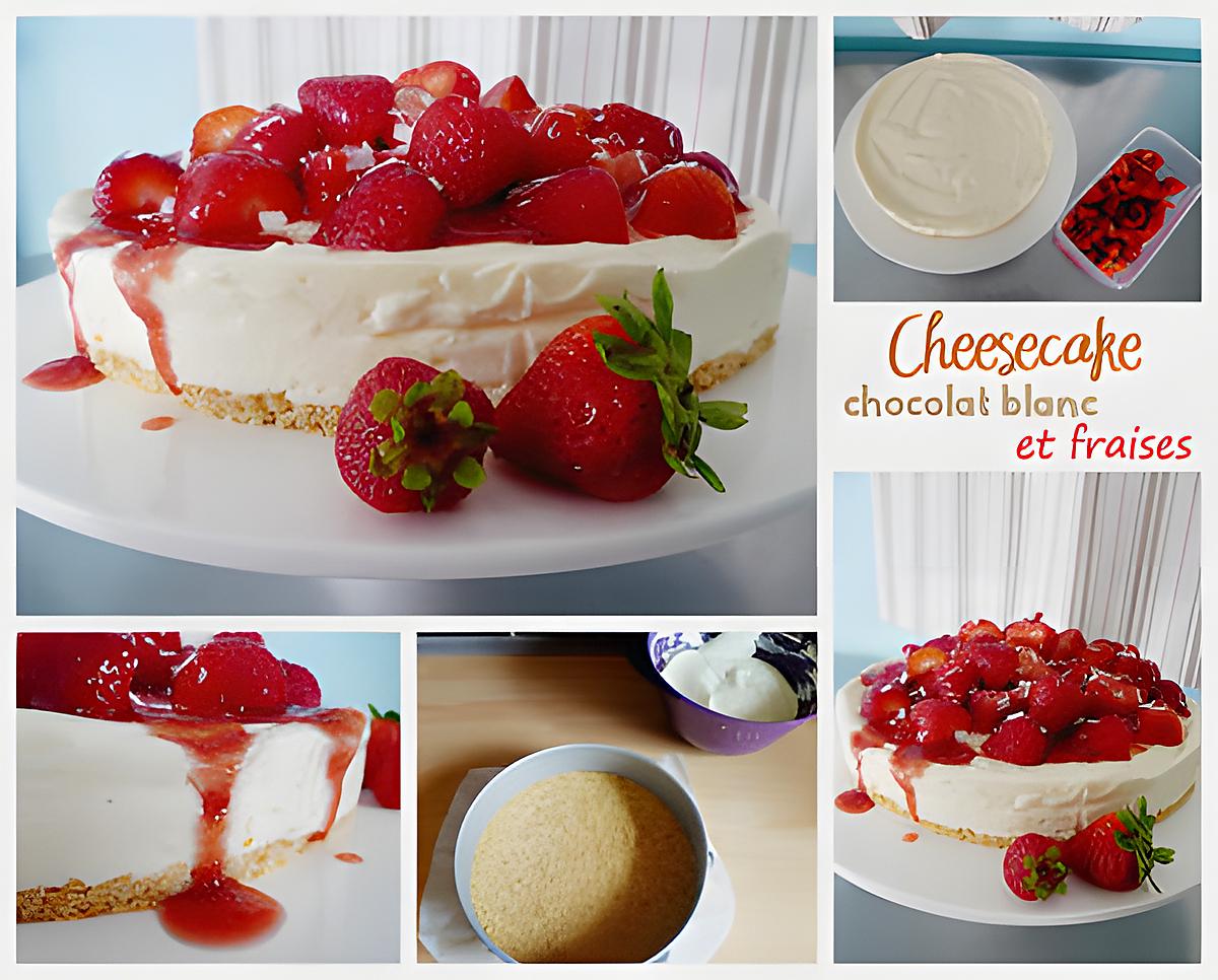 recette Cheesecake au chocolat blanc et aux fraises