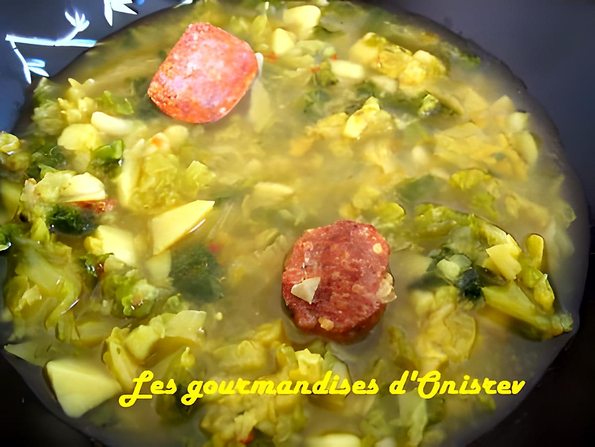 recette Soupe au chou vert frisé à l’espagnol