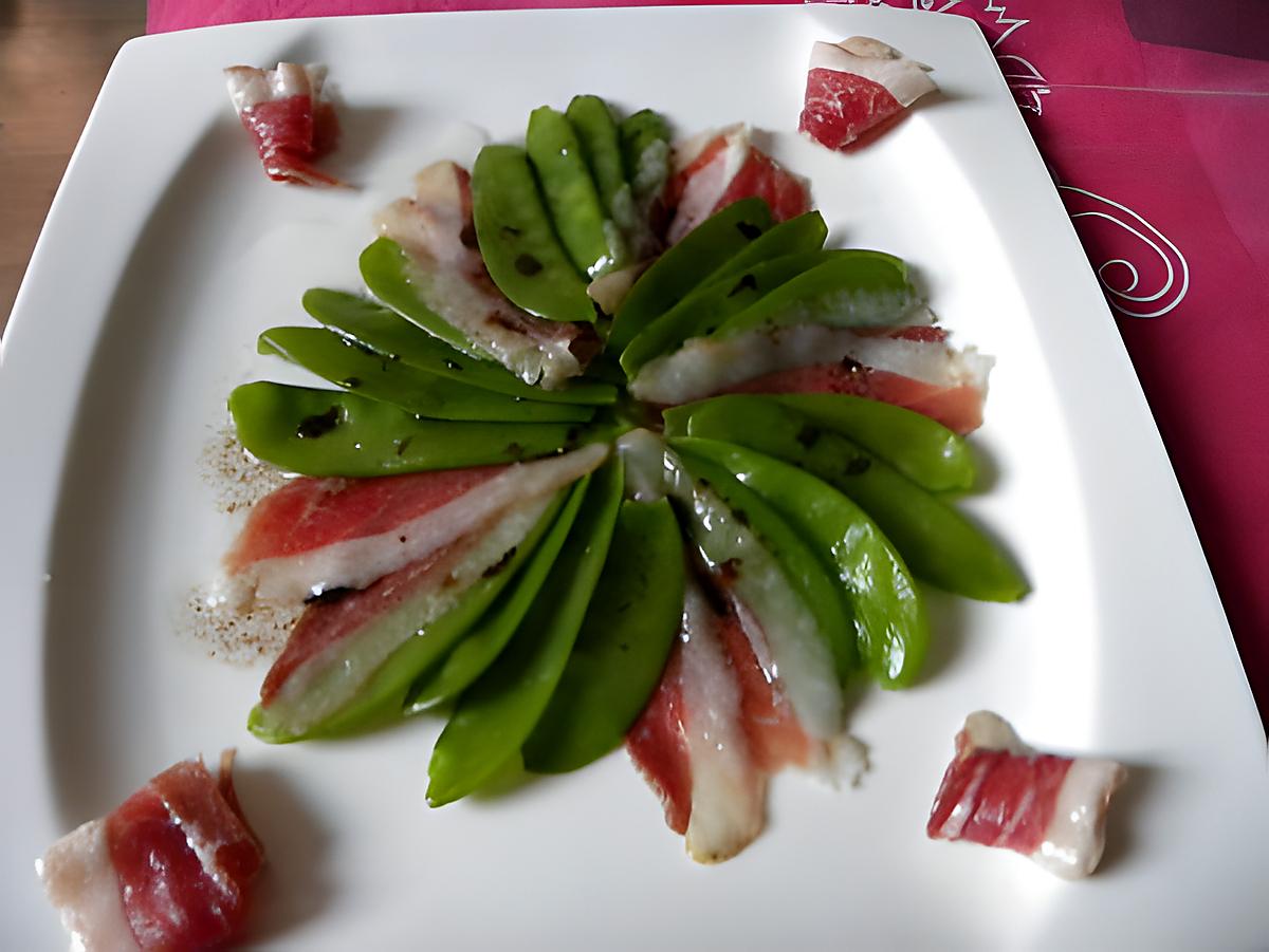 recette salade pois gourmand et magret de canard fumé