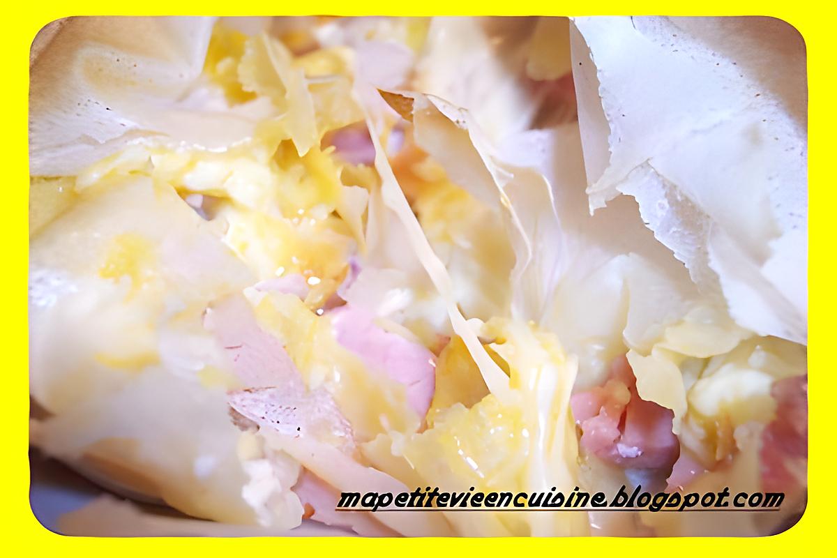 recette Aumoniére oeuf jambon