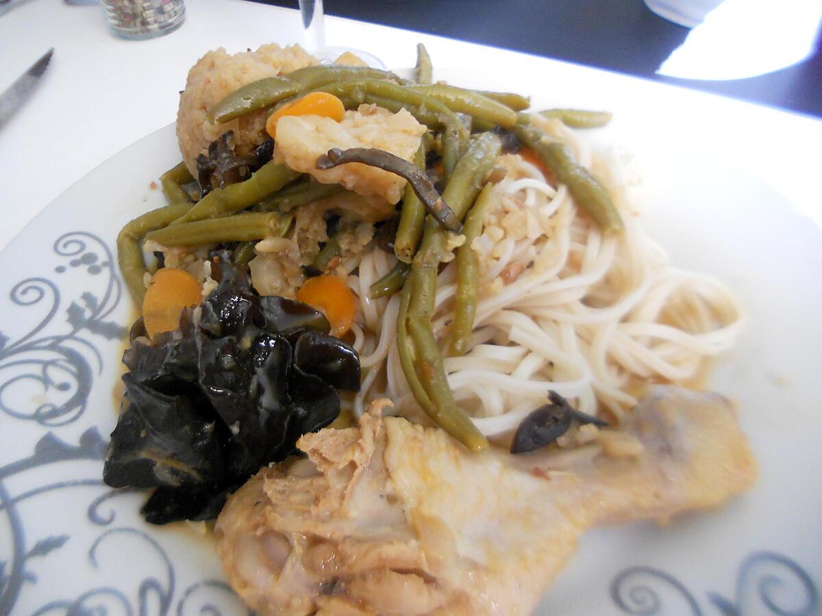 recette Wok de poulet au légumes et nouilles au thermomix