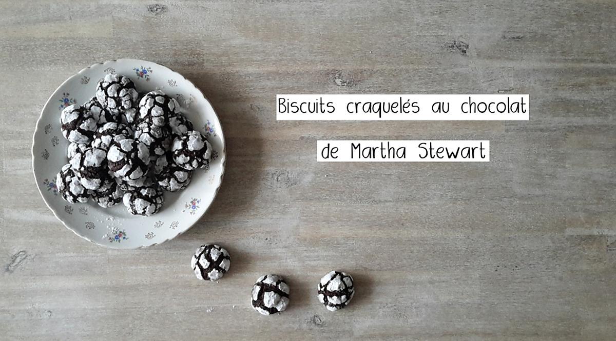 recette Biscuits craquelés au chocolat, de Martha Stewart
