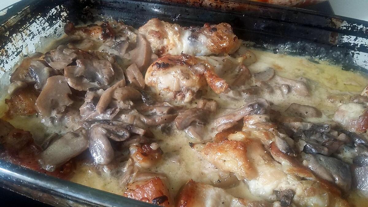 recette Poulet sauce champignons