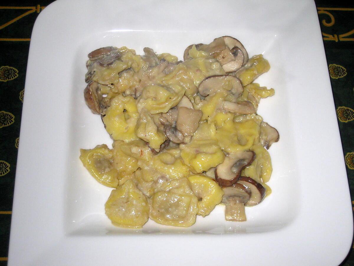recette Tortellini prosciutto crudo aux champignons