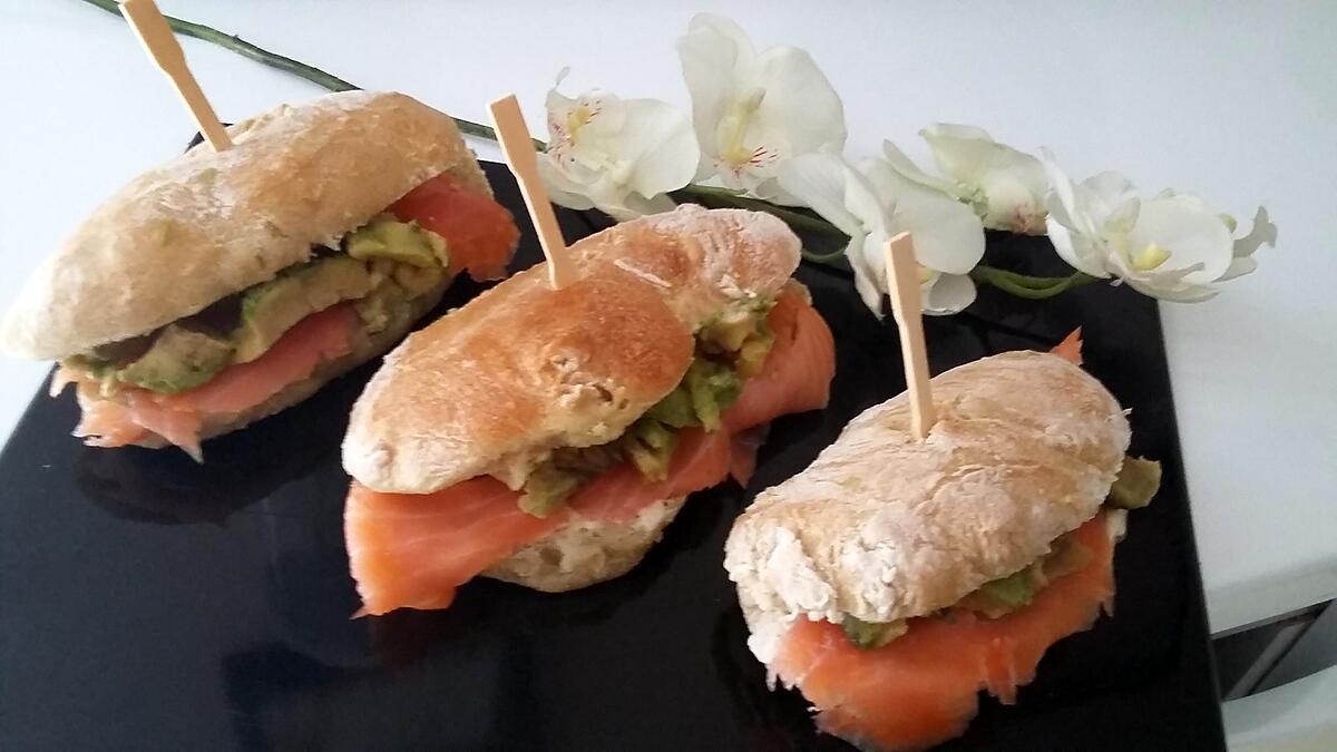 recette Sandwich Ciabatta saumon avocat