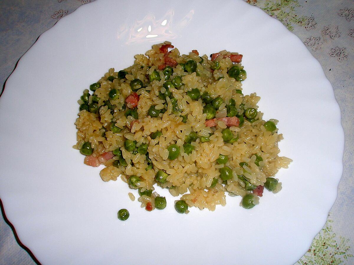 recette Risotto aux petits pois et lardons