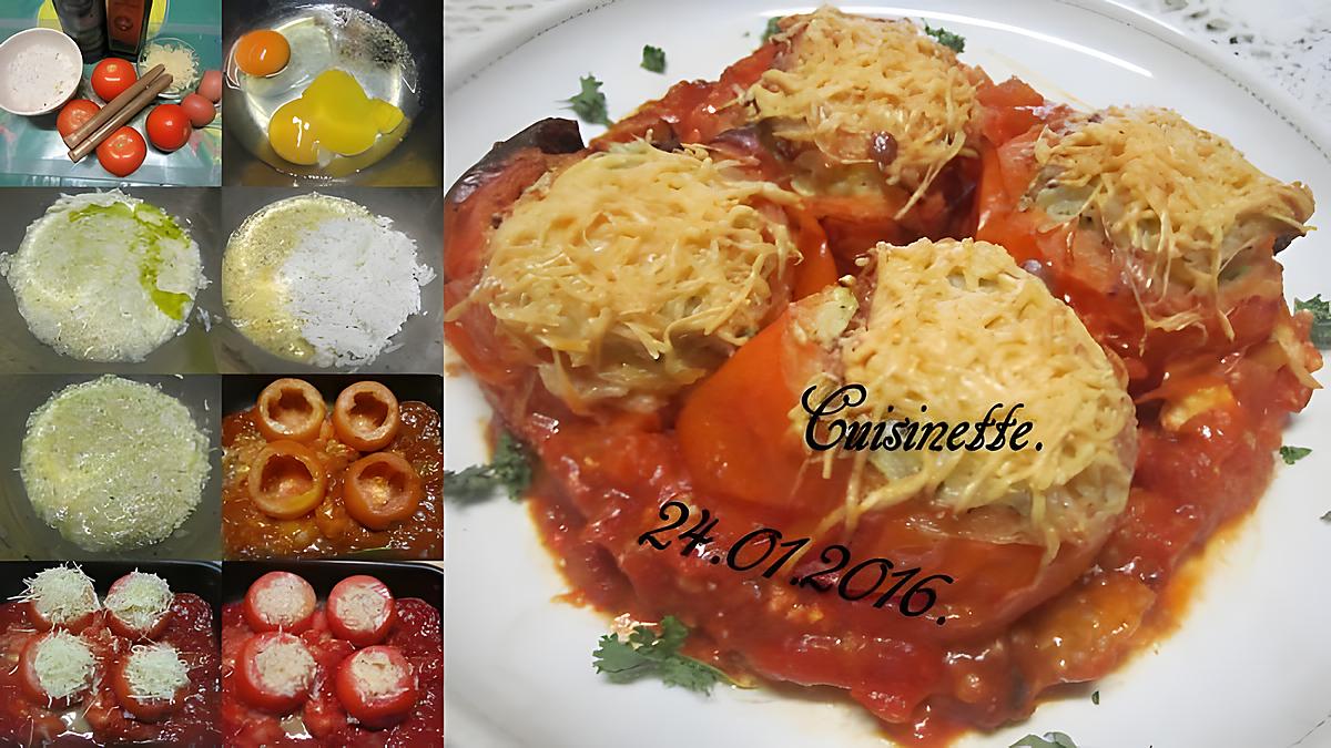 recette Tomates farcies en omelette.