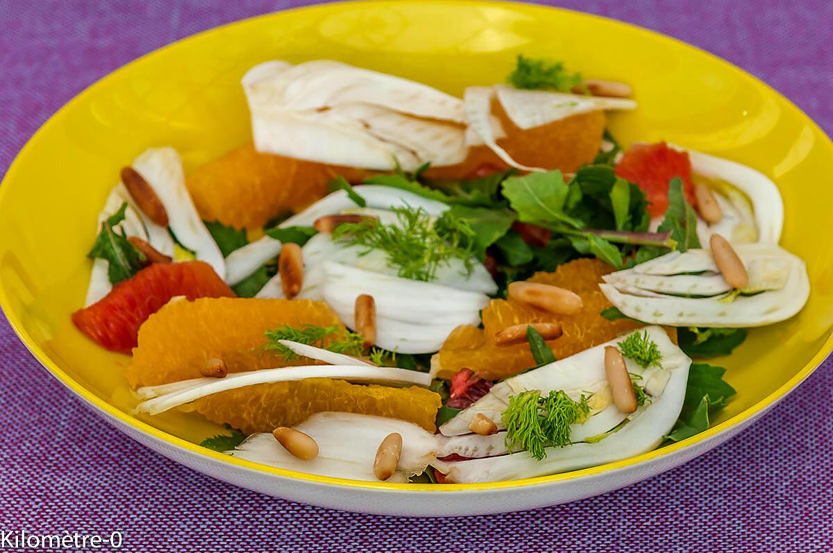 recette Salade de fenouil à l'orange et aux pignons de pin