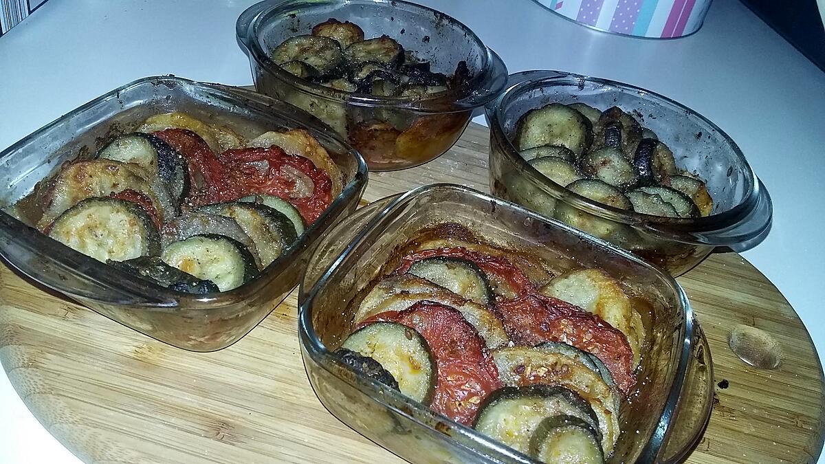recette Tian a la pomme de terre, courgettes, tomate au pesto rosso