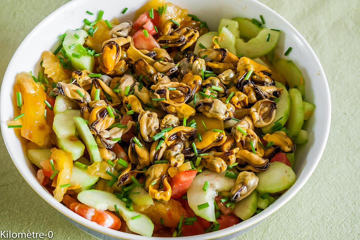 recette Salade grecque aux moules et crevettes