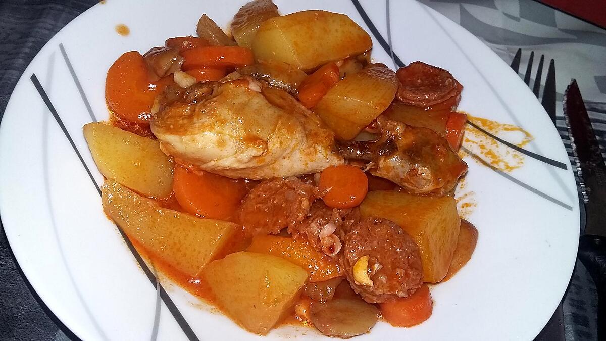 recette Ragoût de poulet au chorizo