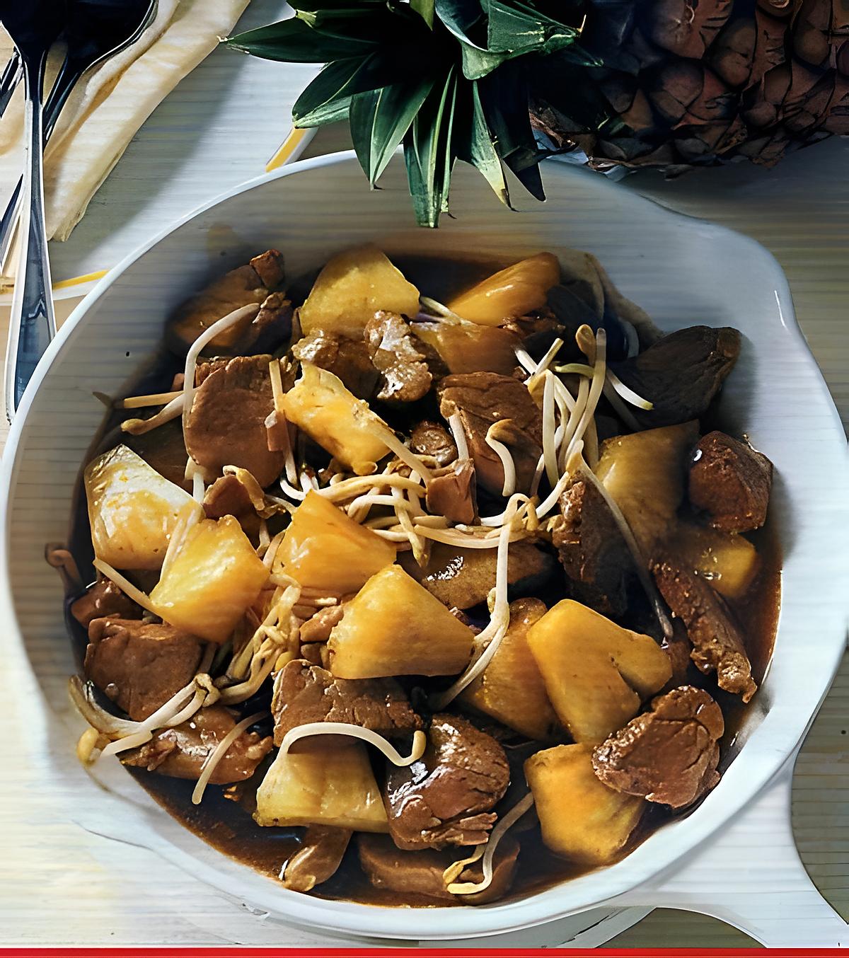 recette porc aigre-doux à l'ananas