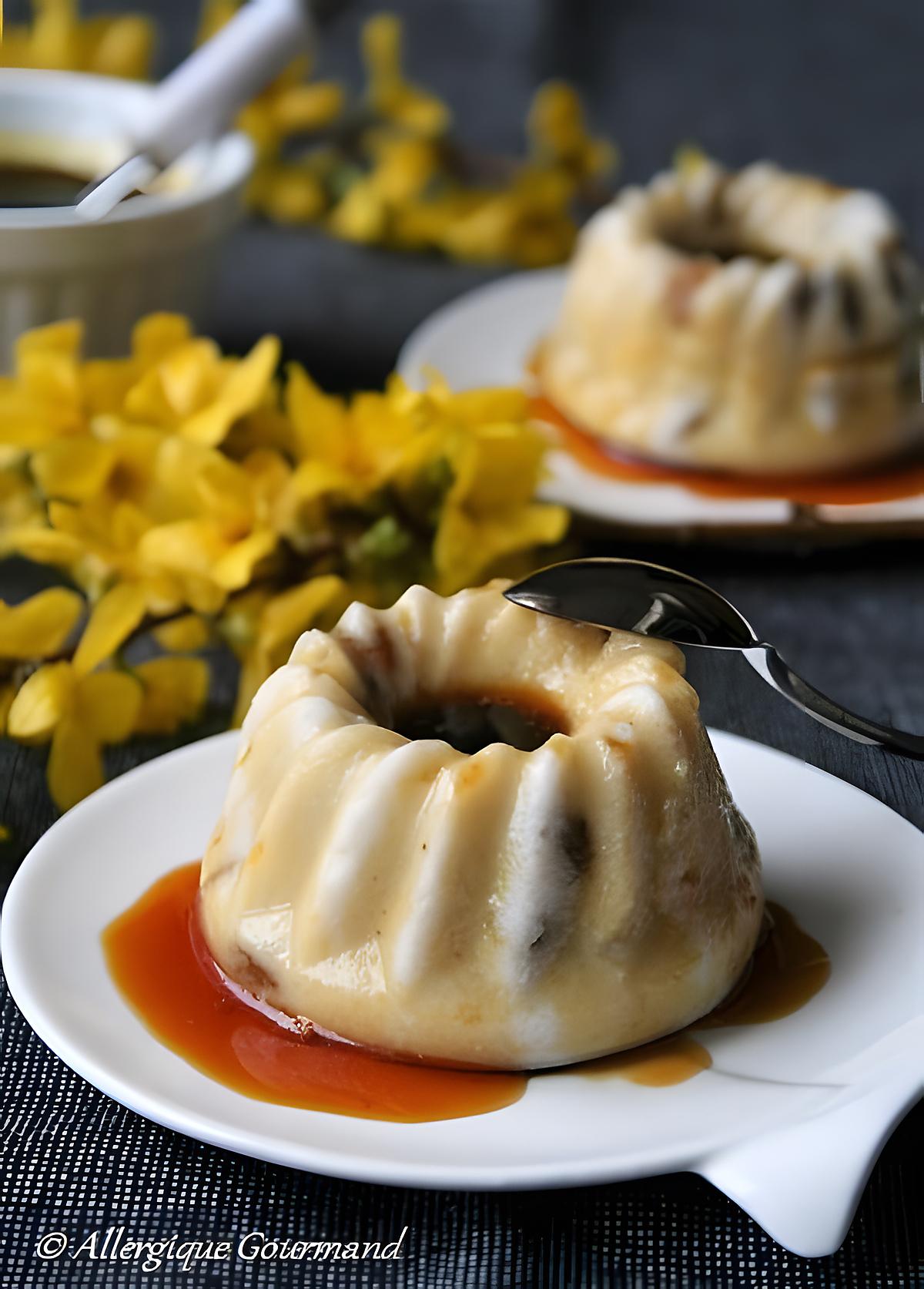 recette Entremet semoule de riz, coco, raisins secs, bio, sans gluten, sans lait, sans oeufs