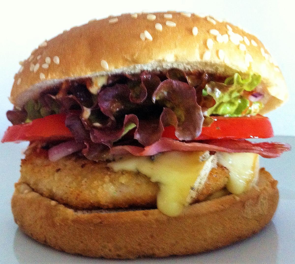 recette "Turkey-burger " à la fourme d' Ambert , hamburger de dinde