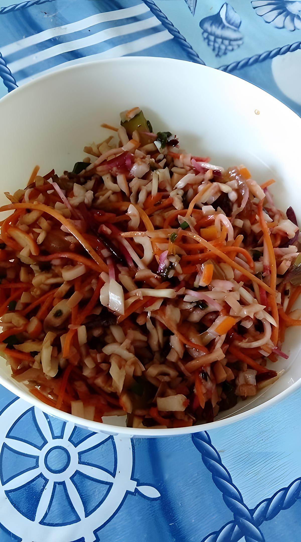 recette mixe de légume en salade avec surimi