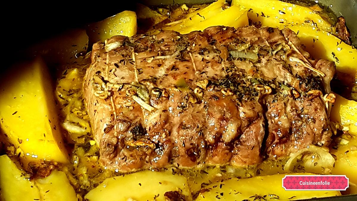 recette Rôti de porc basse température, ail et thym