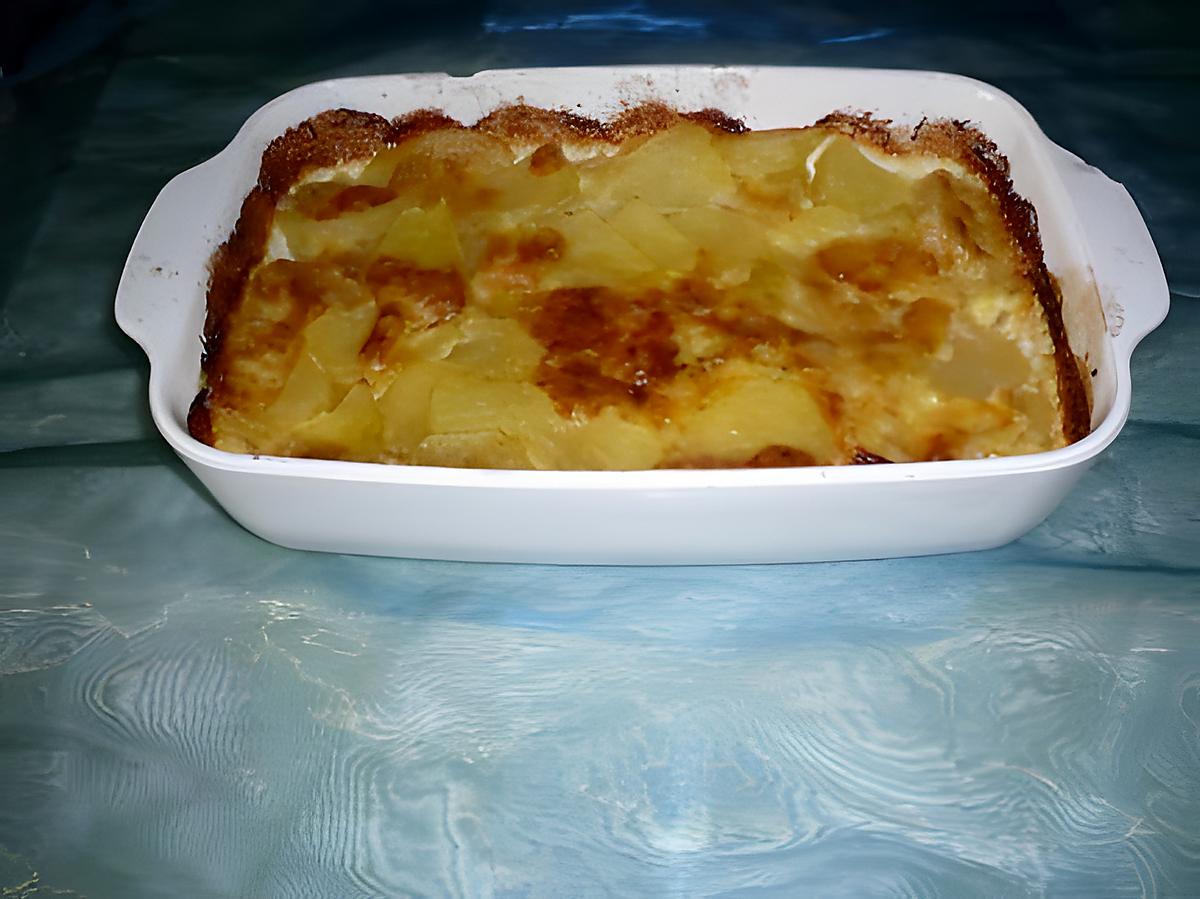 recette Gratin ps de terre/raclette/bleu/blancs de volaille