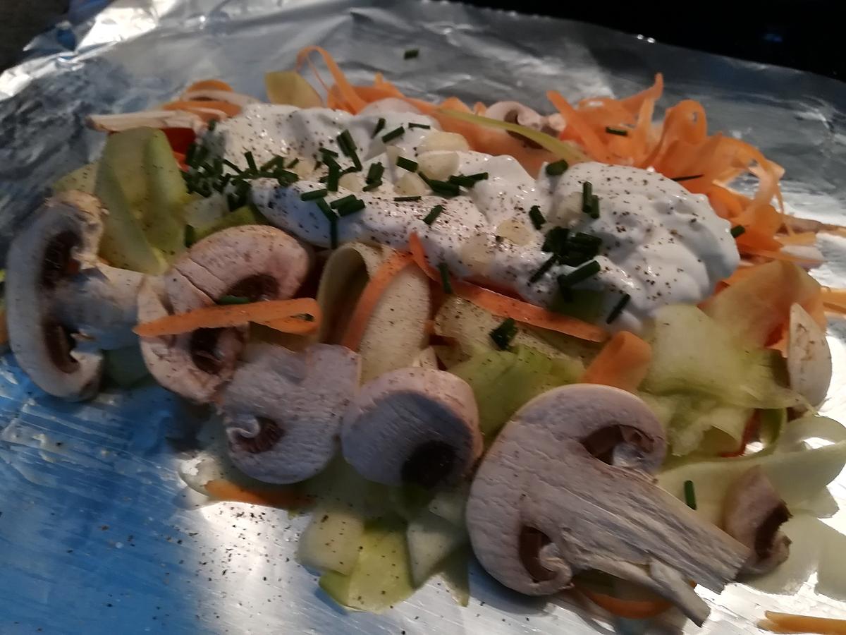 recette Saumon aux légumes