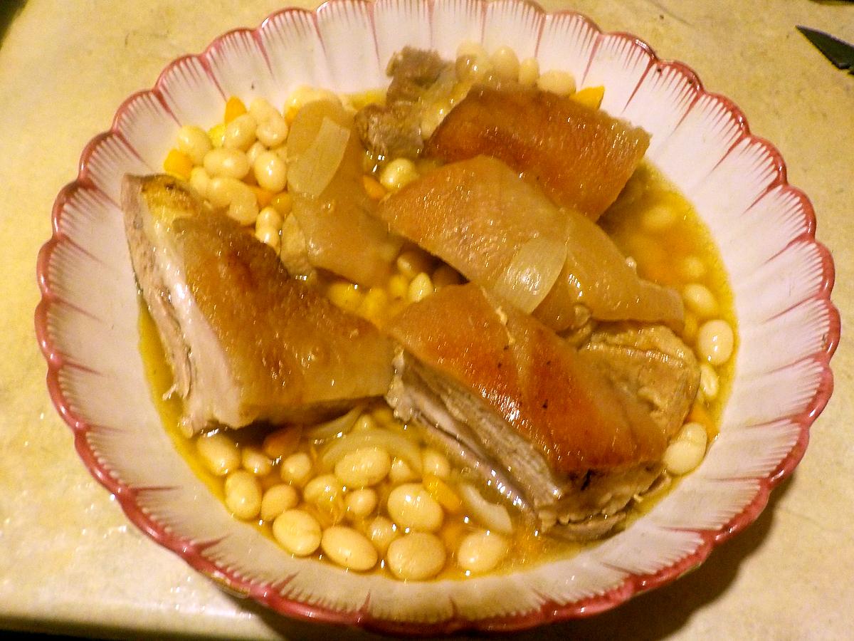 recette Poitrine de porc aux coco de Paimpol