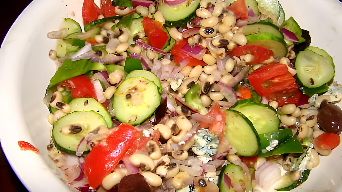 recette Salade de haricots doliques (black-eyed peas) à la grecque