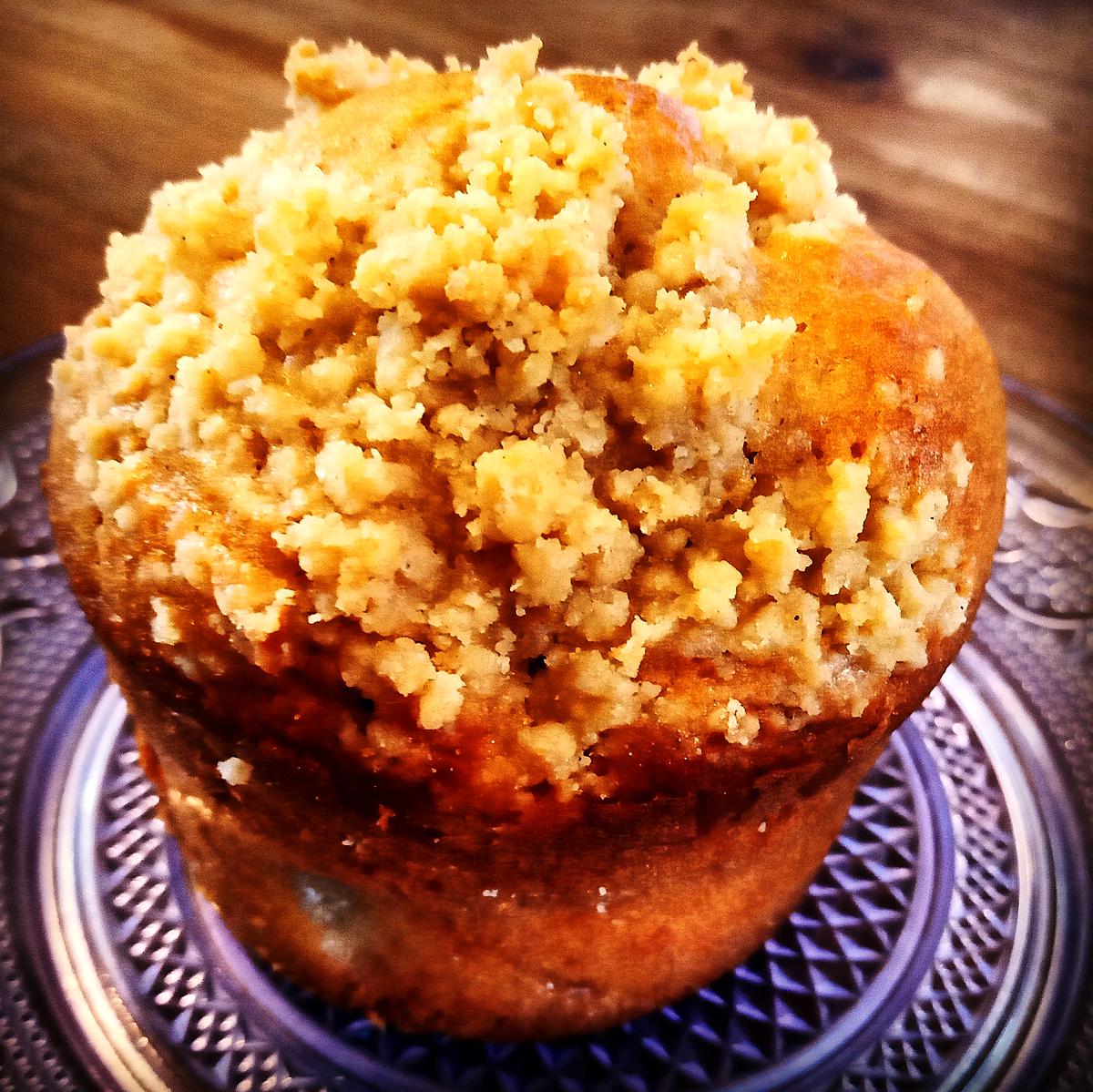 recette Muffins pommes caramélisées crumble a la cannelle