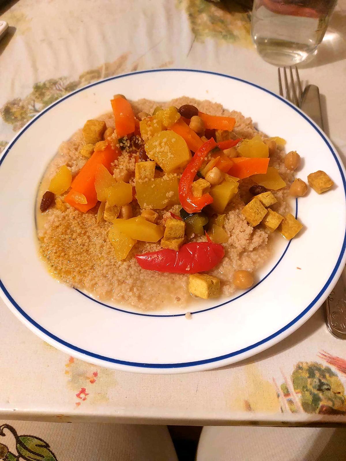 recette Couscous végétarien pois chiche et tofu grillé