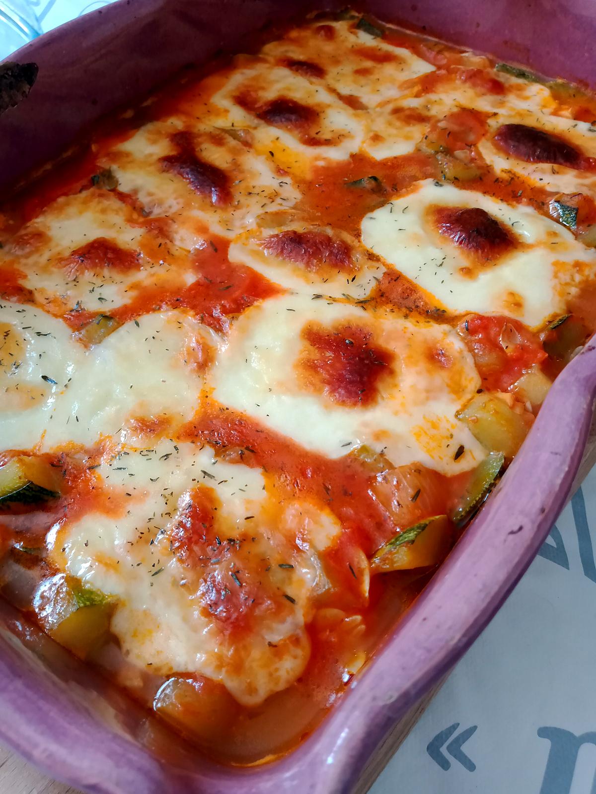 recette Gratin courgettes mozzarella