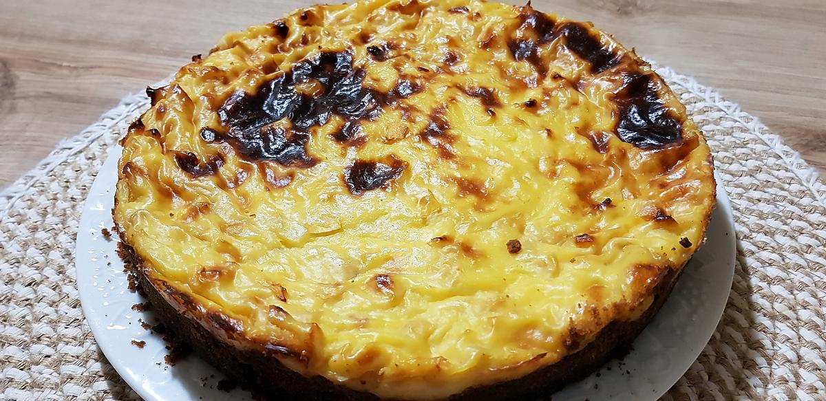 recette Flan aux pommes sur fond de spéculoos