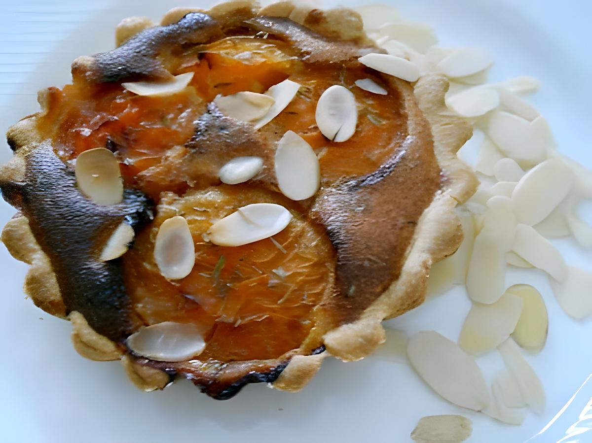 recette Tartelette aux abricots, thym et amandes