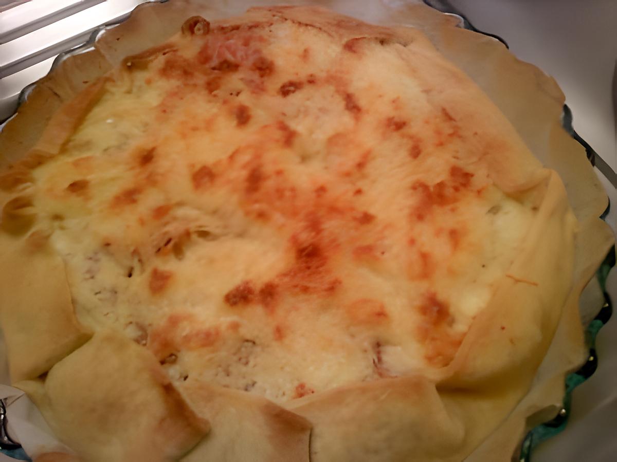 recette Tarte gratinée, pomme de terre et jambon cru