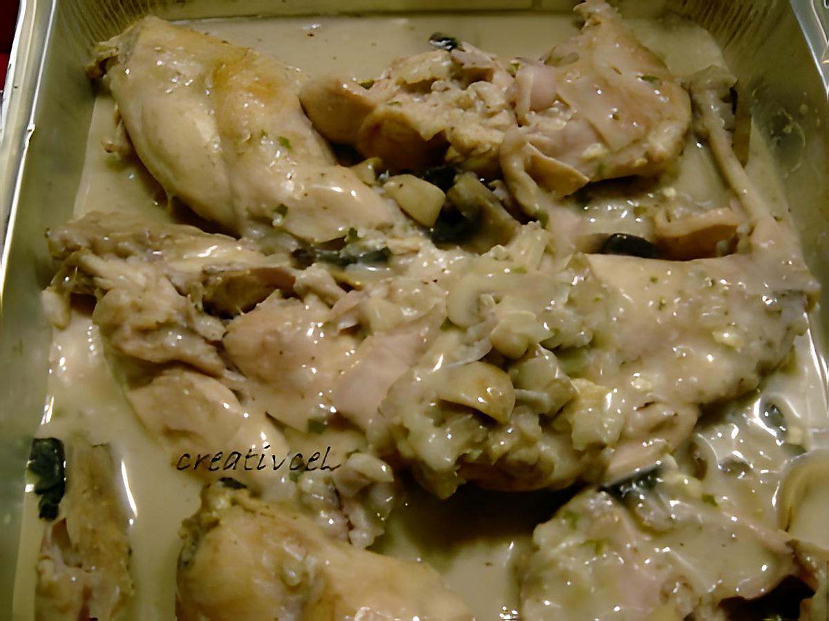 recette lapin au basilic et au rocquefort (prépa 30 mns)