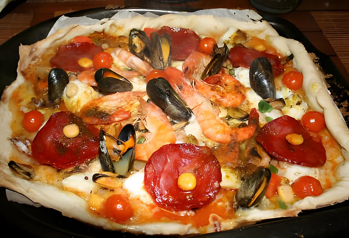 recette Pizza espagnol (paëlla)