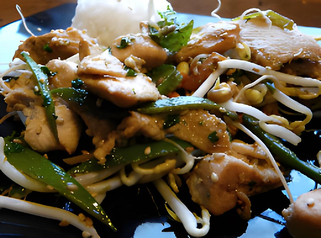 recette Wok de poulet et légumes croquants à la citronnelle et au sésame