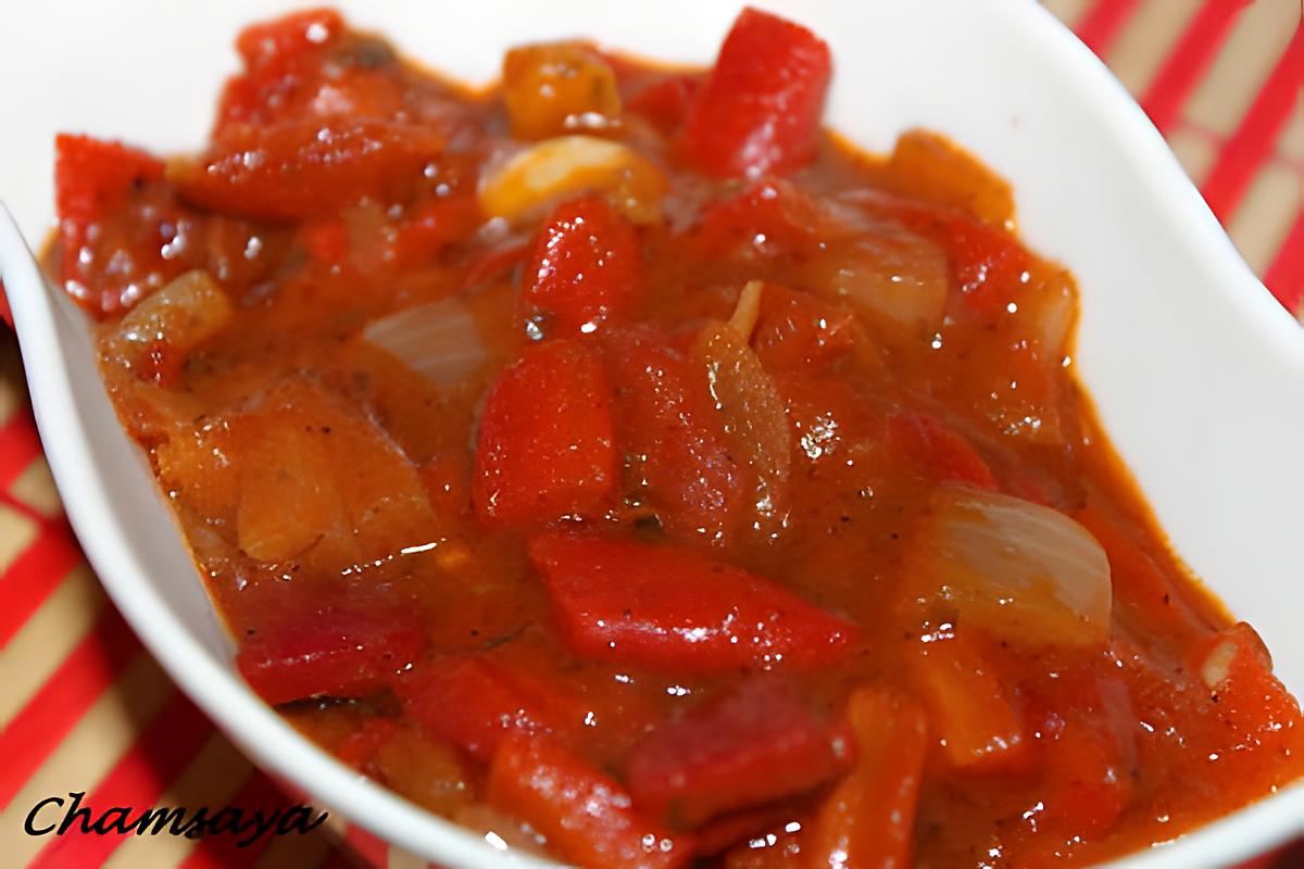 recette Salade chaude de poivrons rouges et tomates