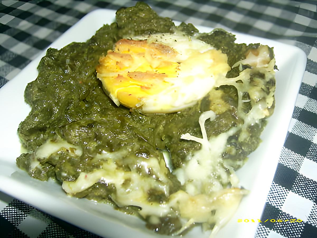 recette gratiné d'épinards et oeufs durs