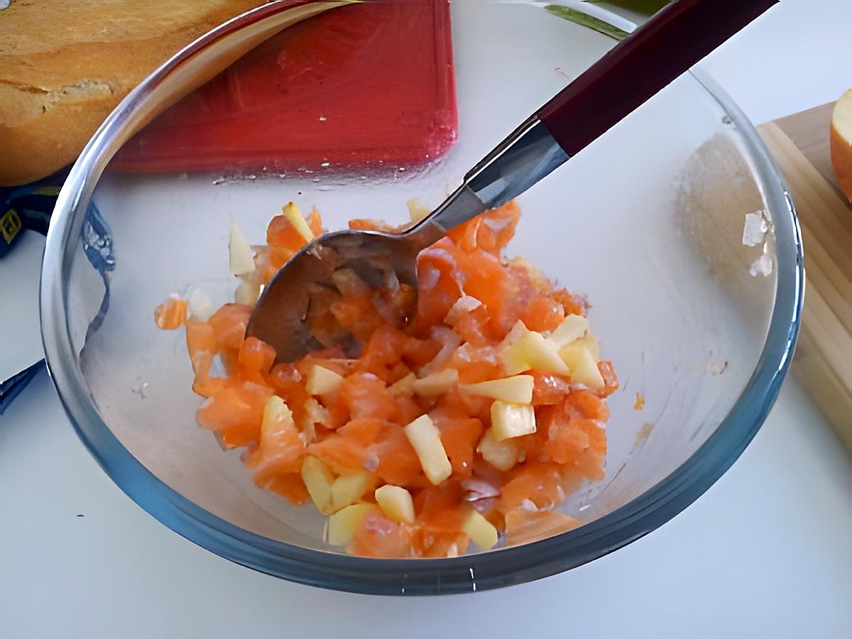 recette Tartare de saumon, pomme, échalotte