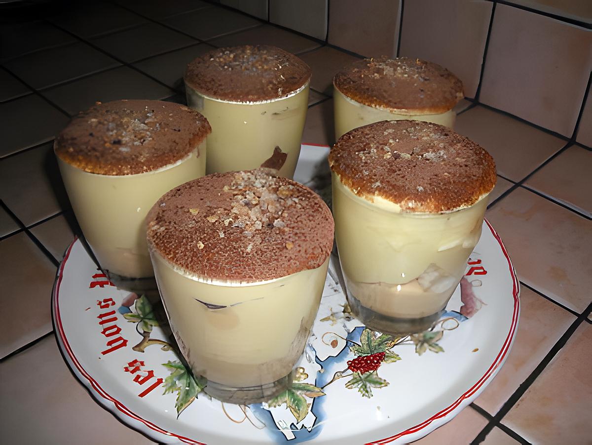 recette Verrine de tiramisu saveur crème brulée