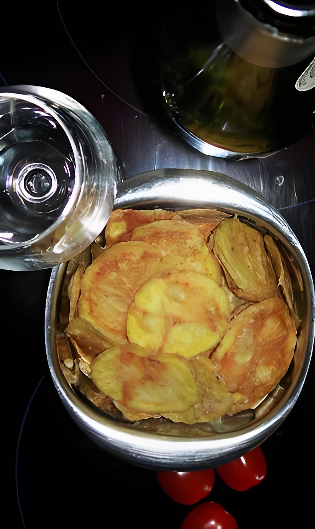 recette Chips de pomme de terre aux sel de mer aromatisé aux herbes aromatiques & piment d'Espelette (sans matière grasse)