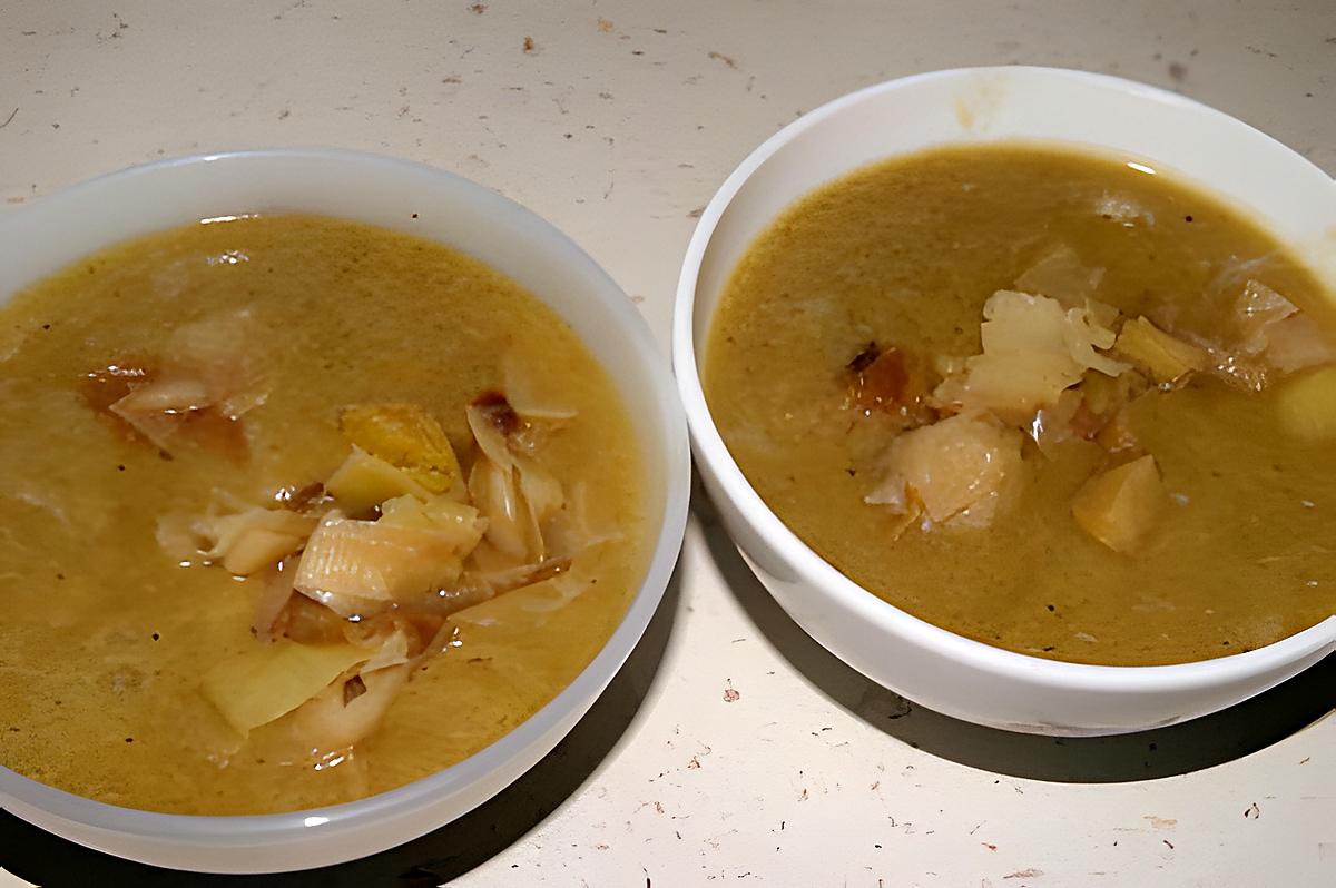 recette Soupe de poireaux (avec dessus des blancs de poireaux fondus au beurre)