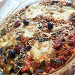 recette Pizza ratatouille chorizo et mozzarella