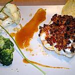 recette DOS DE CABILLAUD CRUMBLE CHORIZO PARMESAN
