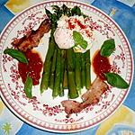 recette Asperges vertes,oeuf poché,lard grillé