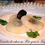 recette Ravioles de céleri au Foie gras et Truffes