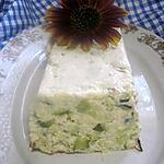 recette Terrine de courgettes au crabe et fromage de chèvre.